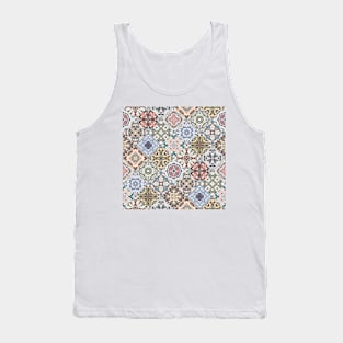 Patchwork of square patches with a pattern in oriental style Tank Top